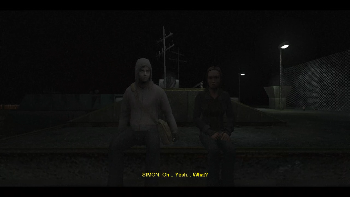 Figure 6: Talking with Sophie on a rooftop. Screenshot by the author.